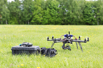 Image showing UAV Helicopter With Toolbox And Bag