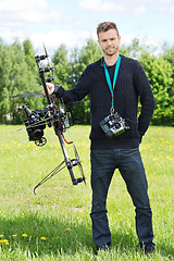 Image showing Technician Standing With UAV