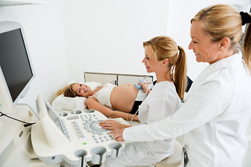Image showing Gynecologists Performing An Ultrasound