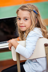 Image showing Girl With Laptop In Classroom