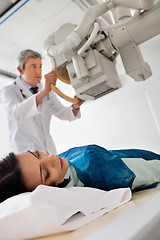 Image showing Woman Going Through X-ray Test