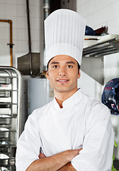 Image showing Young Chef With Arms Crossed In Kitchen