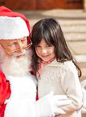 Image showing Cute Girl With Santa Claus