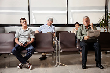 Image showing People Waiting In Hospital Lobby