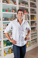 Image showing Man Standing In Supermarket