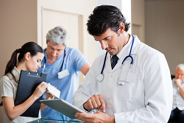 Image showing Male Doctor Using Digital Tablet