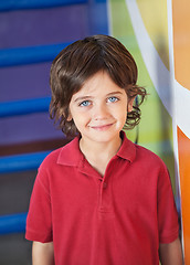 Image showing Cute Boy Smiling In Kindergarten