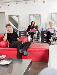 Image showing Customers Waiting At Hair Salon