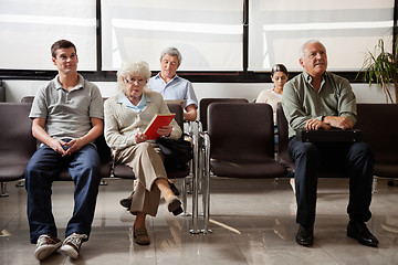 Image showing People Sitting In Hospital Lobby