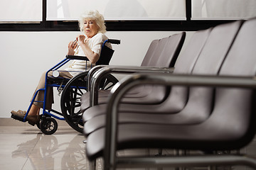 Image showing Senior Woman On Wheelchair