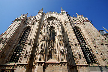 Image showing spire    in milan  column