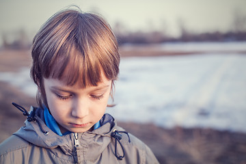 Image showing Sad Young Boy