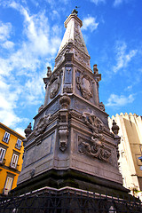 Image showing marble statue of obelisk immacolata  of naples italy church 
