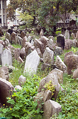 Image showing Old Jewish Cemetery in Jewish Quarter Prague Czech Republic cram