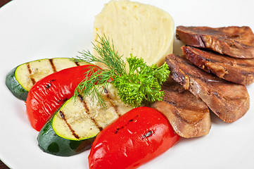 Image showing tongue with grilled vegetable