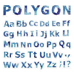 Image showing Alphabet. Polygonal font set.