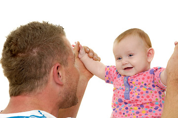 Image showing Smiling father and baby