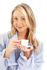 Image showing blond with cup of coffee