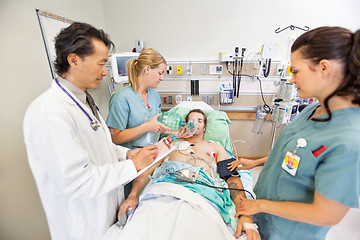 Image showing Medical Team Treating Critical Patient