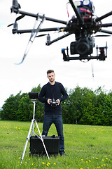 Image showing Engineer Flying Photography Drone