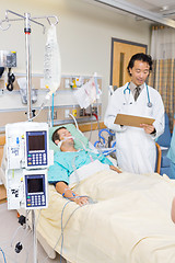 Image showing Dialysis Machine By Patient And Doctor In Hospital