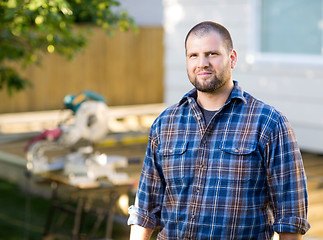 Image showing Confident Manual Worker Standing At Construction Site