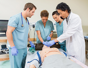 Image showing Doctor Instructing Nurses In Hospital Room