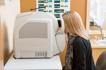 Image showing Patient Going Through Eye Examination In Store