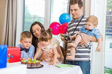 Image showing Family Celebrating Birthday Party At Home