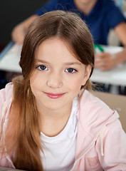 Image showing Closeup Of Schoolgirl In Classroom