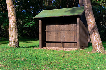 Image showing Wooden Shelter on Golf Couse