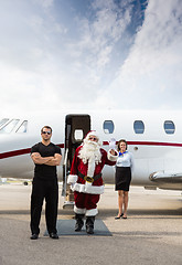 Image showing Santa with modern sleigh