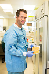 Image showing Lab Tech with Frozen Plasma