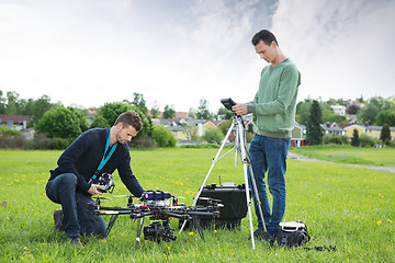 Image showing Technicians Working On UAV Spy Drone