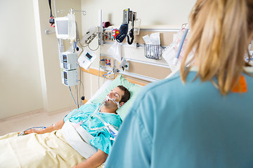 Image showing Critical Patient Sleeping In Hospital