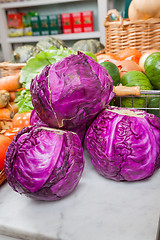 Image showing Purple Cabbage Vegetables On Table