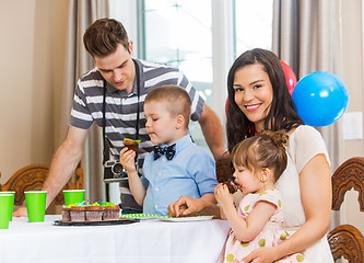 Image showing Family Celebrating Birthday At Home