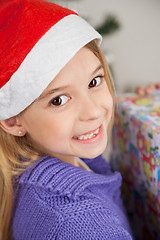 Image showing Cute Girl With Christmas Present