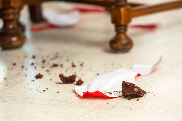 Image showing Pieces Of Cake On Floor