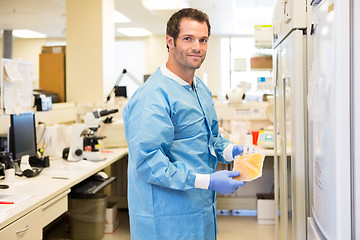 Image showing Lab Techn with Frozen Plasma