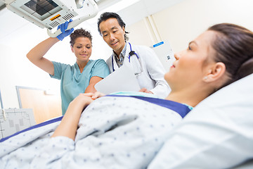 Image showing Medical Team Preparing Patient In Xray Room