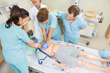 Image showing Nurses Performing CPR On Dummy Patient