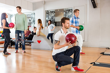 Image showing Friends in Bowling Club