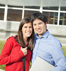 Image showing College Students Standing Together On Campus