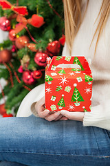 Image showing Woman With Christmas Gift