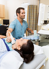 Image showing Patient Undergoing Thyroid Gland Test