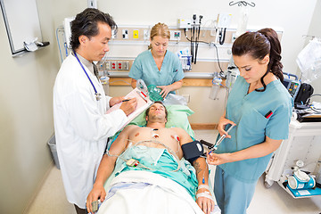 Image showing Doctor And Nurses Treating Critical Patient