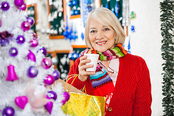 Image showing Beautiful Senior Woman In Christmas Store