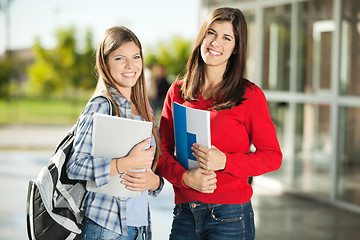 Image showing College Students Smiling On Campus