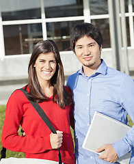 Image showing College Students Standing Together On Campus